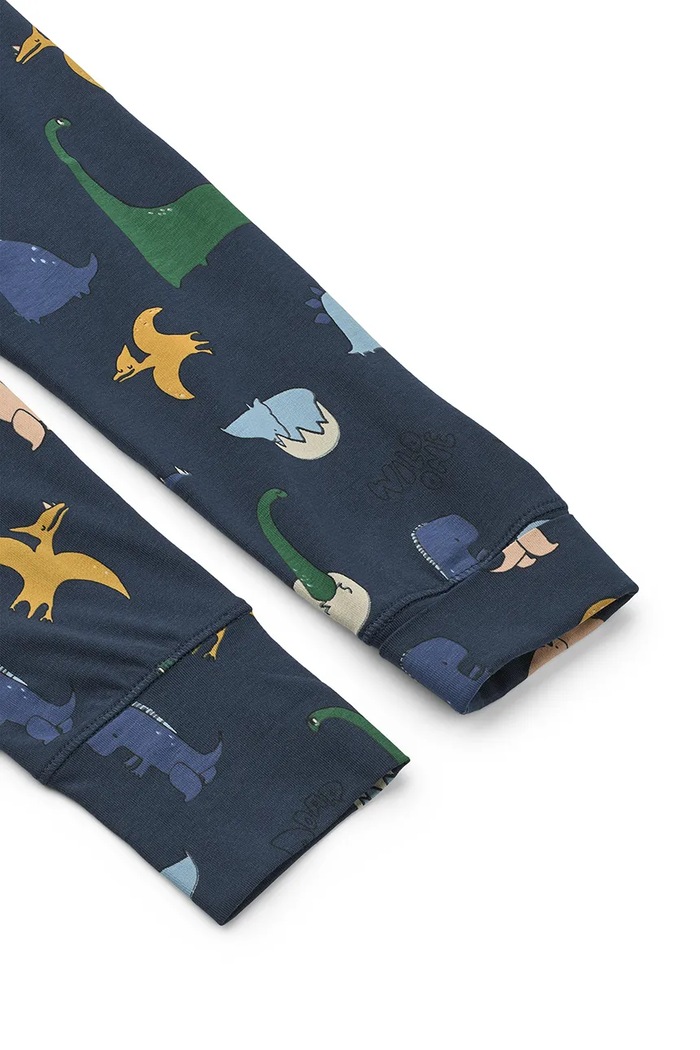 Piżama dwuczęściowa dziecięca bawełniana z elastanem Wilhelm Grow Printed Pyjamas Set Liewood LW20982.9BY2 granatowy