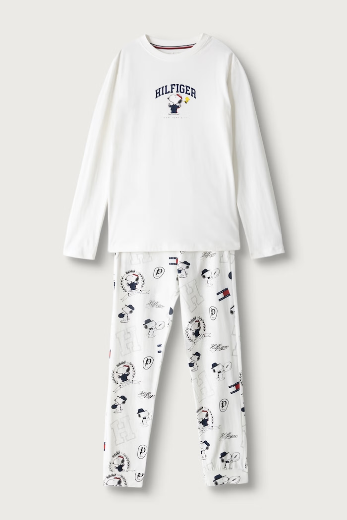 Tommy Hilfiger Piżama dwuczęściowa dziecięca bawełniana biały UK0UK00103.9BY2