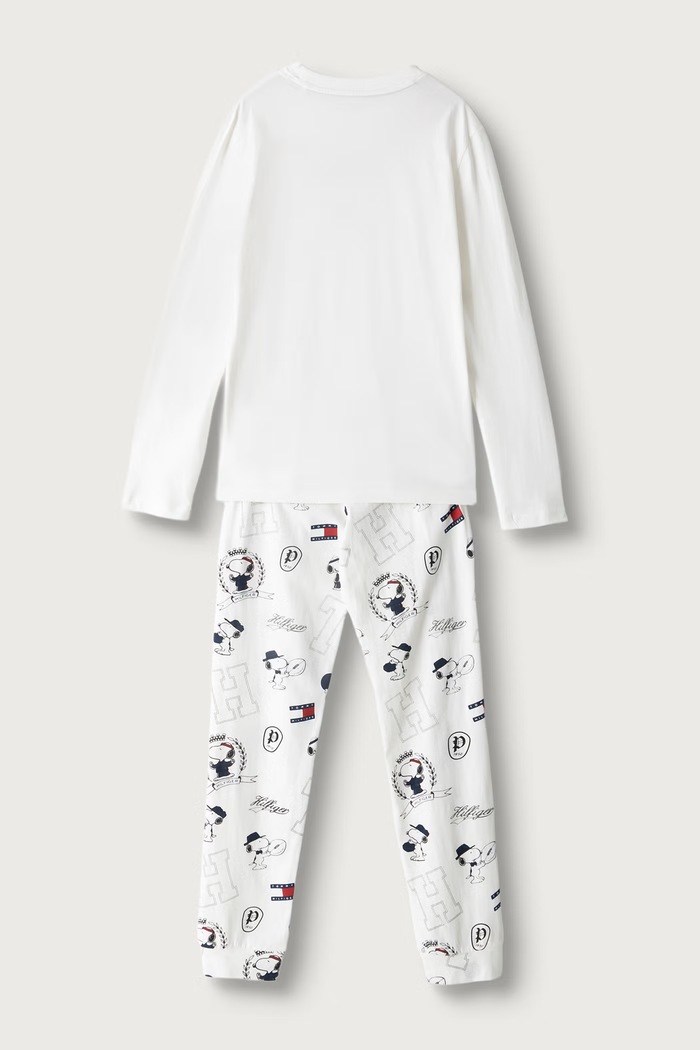 Tommy Hilfiger Piżama dwuczęściowa dziecięca bawełniana UK0UK00103.9BY2 biały AW26