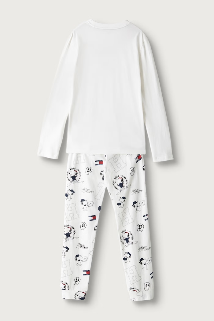 Tommy Hilfiger Piżama dwuczęściowa dziecięca bawełniana UK0UK00103.9BY2 biały AW26