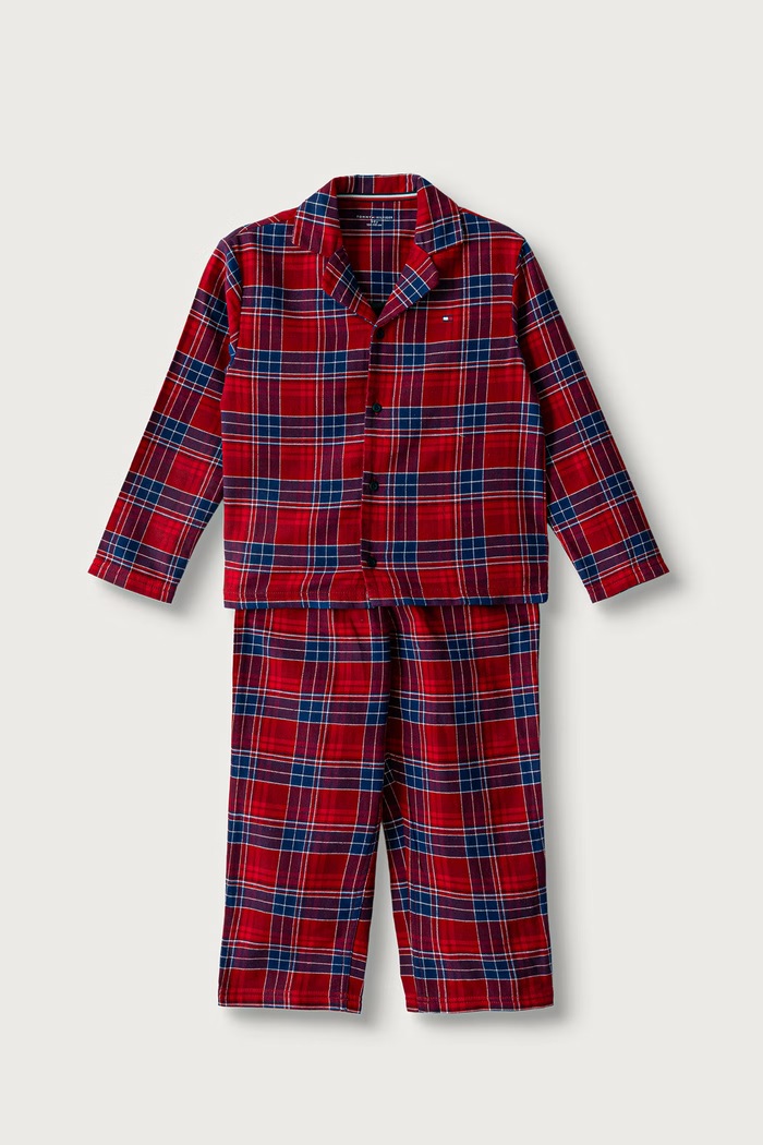 Tommy Hilfiger Piżama dwuczęściowa dziecięca bawełniana czerwony UK0UK00105.9BY2