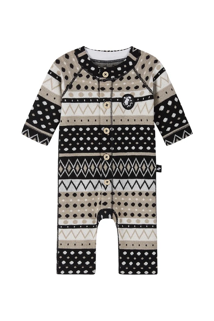 Reima pajacyk niemowlęcy z wełną merino Moomin Mysig czarny 5200284B.9BY2