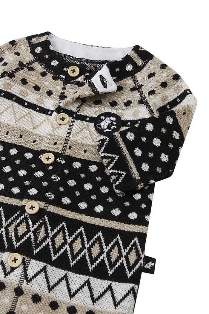 Chłopiec Reima pajacyk niemowlęcy z wełną merino Moomin Mysig 5200284B.9BY2 czarny