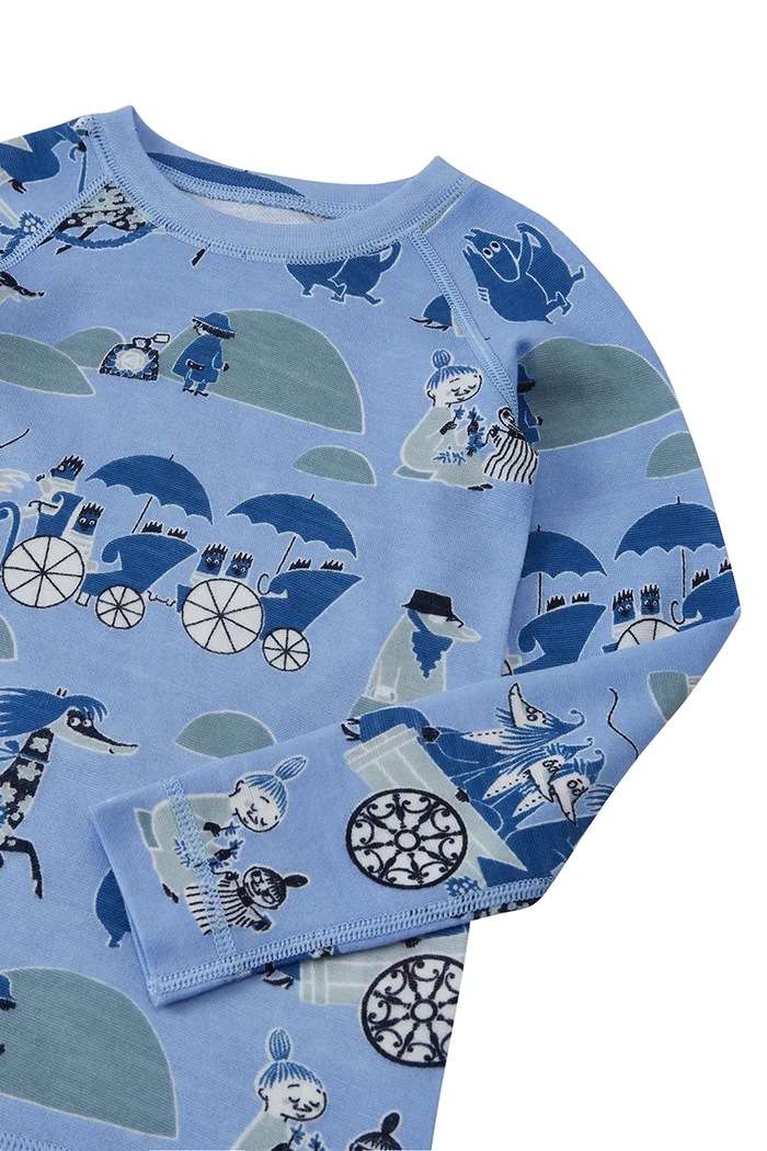 Reima komplet bielizny termoaktywnej dziecięcy z wełną merino Moomin Trivsam 5200021C.9BY2 niebieski