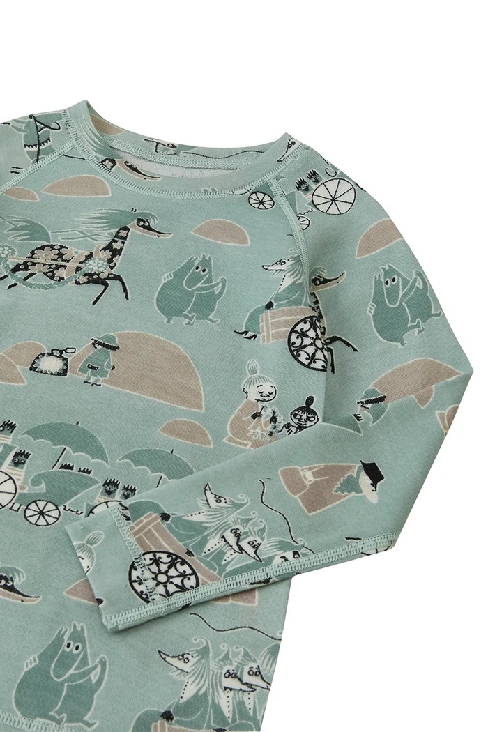 Reima komplet bielizny termoaktywnej dziecięcy z wełną merino Moomin Trivsam 5200021C.9BY2 zielony