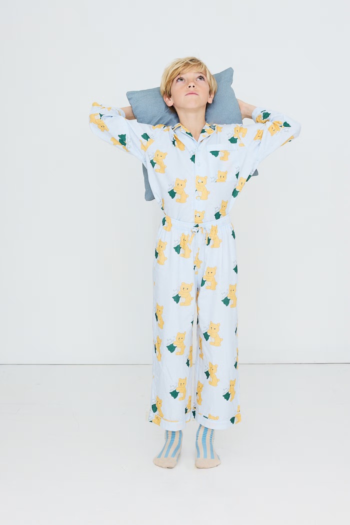 Dvodijelna pidžama za djecu od pamuka BEARS SET Tinycottons plava AW26.260