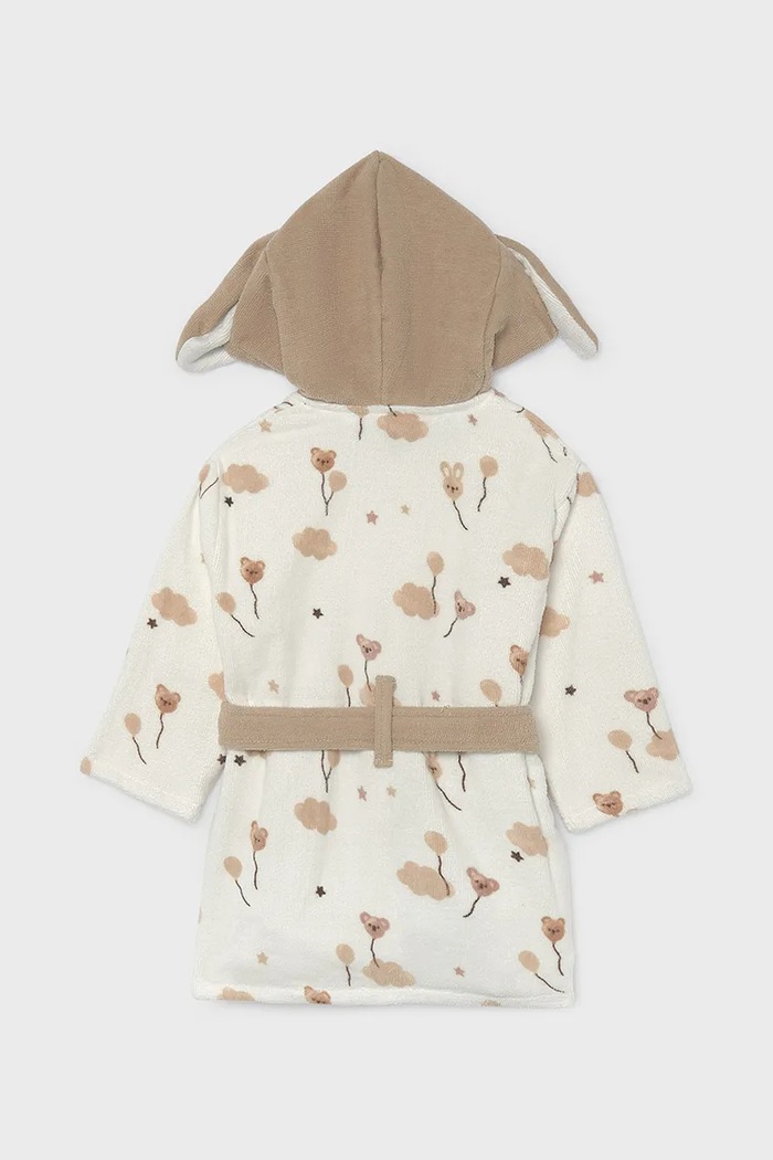 Mayoral Newborn халат з капюшоном для немовлят бавовняний 9177.1A.Newborn.9BY2 бежевий AW26