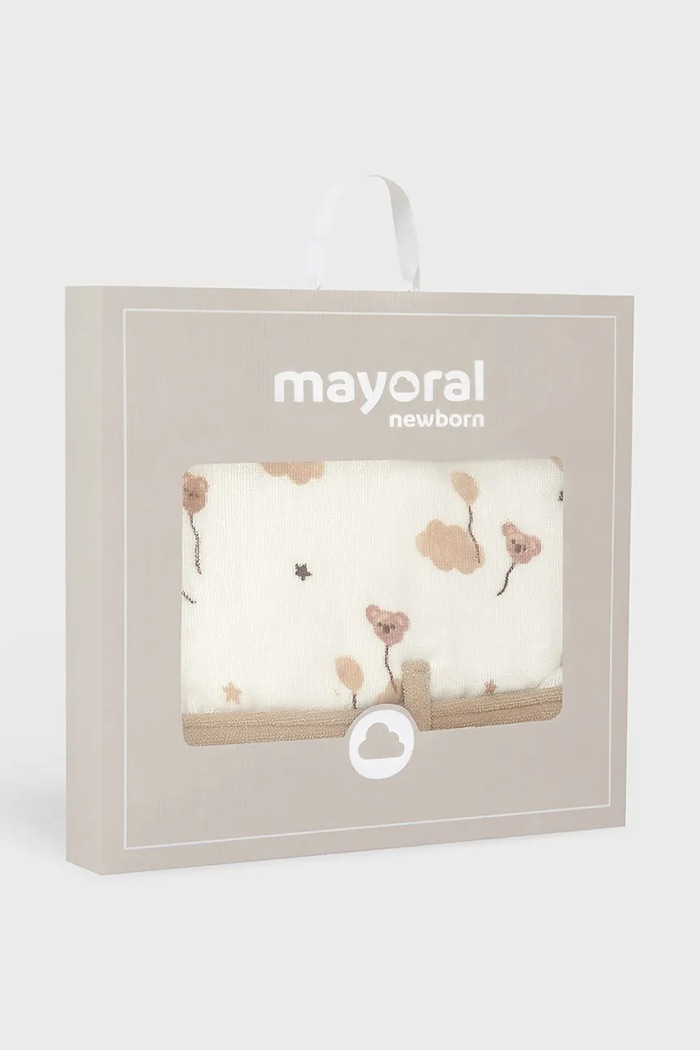 Mayoral Newborn халат з капюшоном для немовлят бавовняний бежевий 9177.1A.Newborn.9BY2