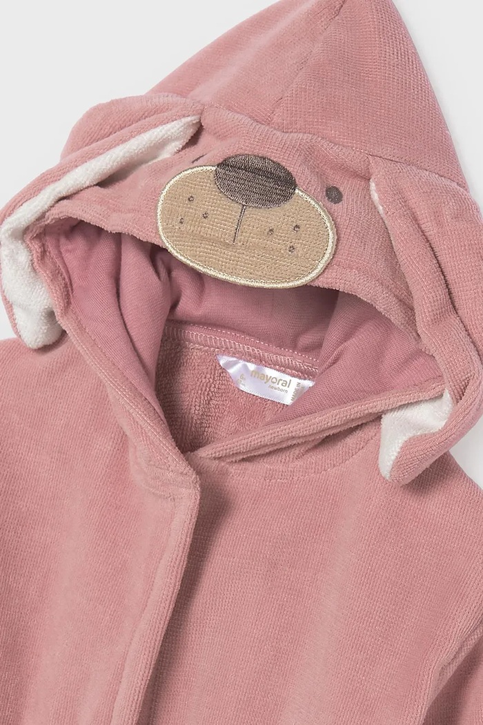 BIMBA Mayoral Newborn accappatoio con cappuccio per neonati in cotone 9177.1A.Newborn.9BY2 rosa