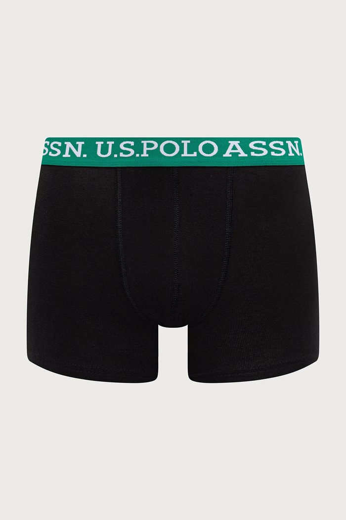 Bokserki męskie bawełniane z elastanem USPA Contrast Waistband 3-pack U.S. Polo Assn. MUP4441 czarny