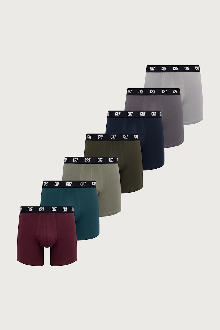 CR7 Cristiano Ronaldo Bokserki dopasowane męskie bawełniane z elastanem 7-pack granatowy 8127.4900.2832