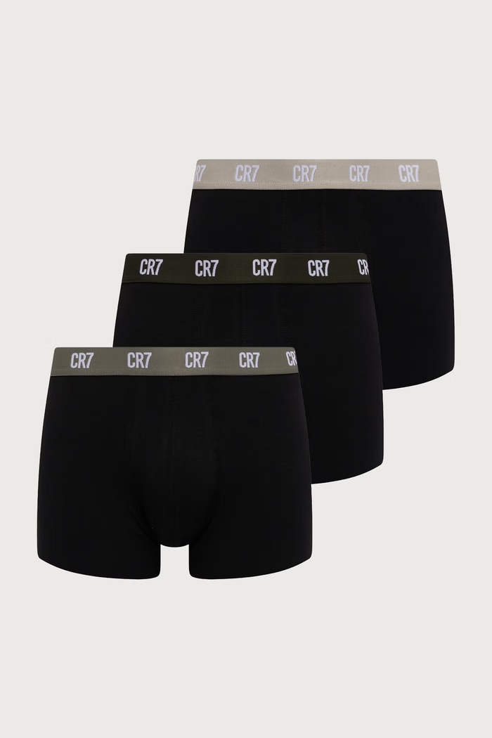 CR7 Cristiano Ronaldo Boxerky pánske bavlnené s elastanom 3-pak čierna 8100.4900.2818