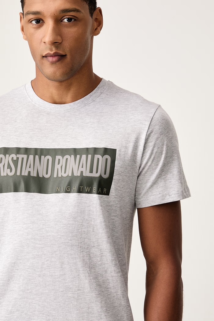 Πυτζάμες δύο τεμαχίων ανδρικές με βαμβάκι CR7 Cristiano Ronaldo 8730.4100.2630 γκρί