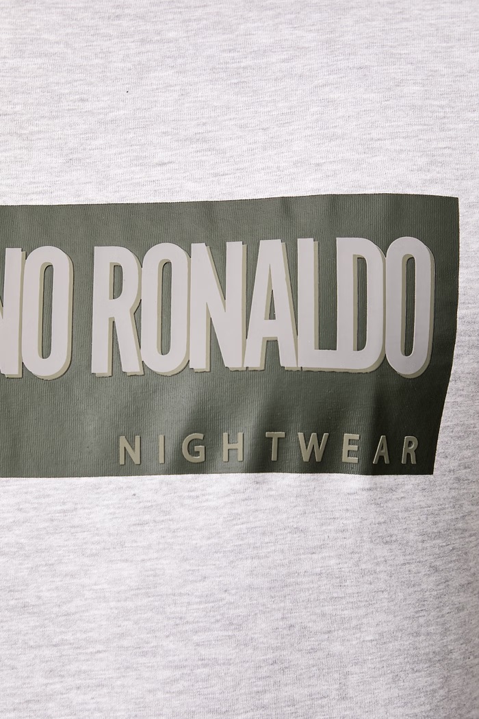 Πυτζάμες δύο τεμαχίων ανδρικές με βαμβάκι CR7 Cristiano Ronaldo γκρί 8730.4100.2630