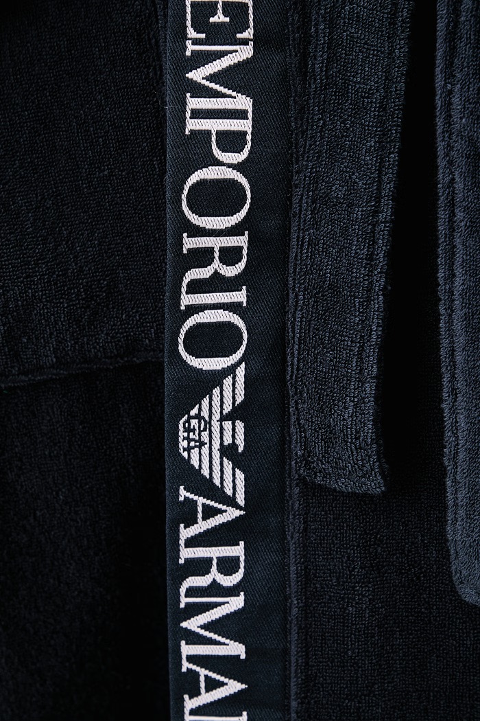 Szlafrok z kapturem męski bawełniany Emporio Armani Underwear EM002255.AF25032 granatowy