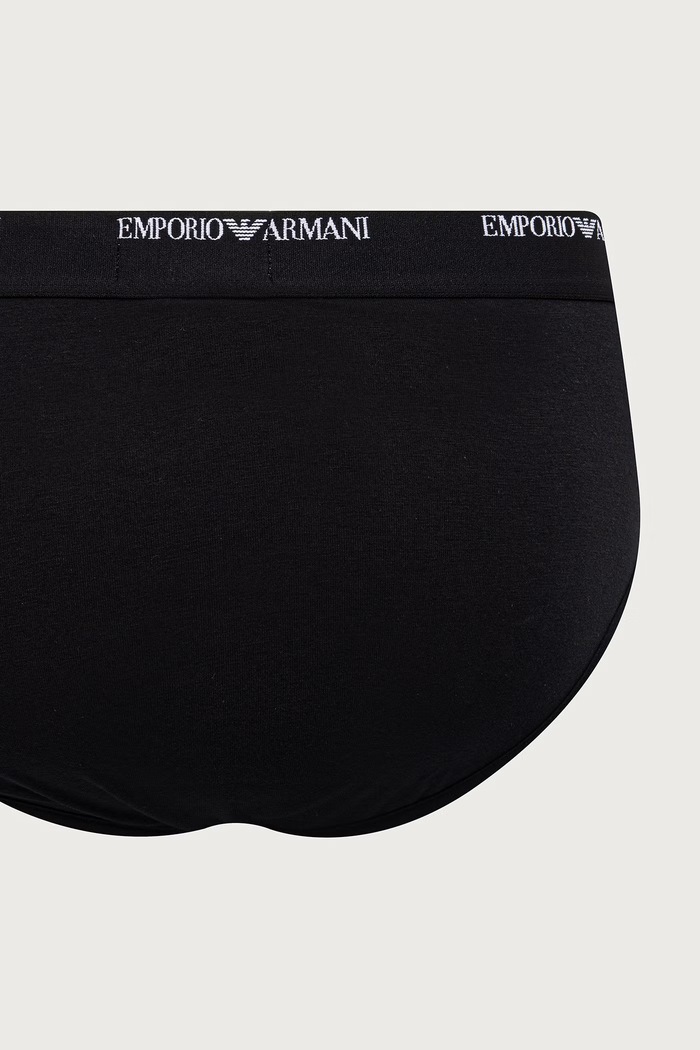 Slipy męskie bawełniane z elastanem 2-pack Emporio Armani Underwear czarny EM000401.AF25056