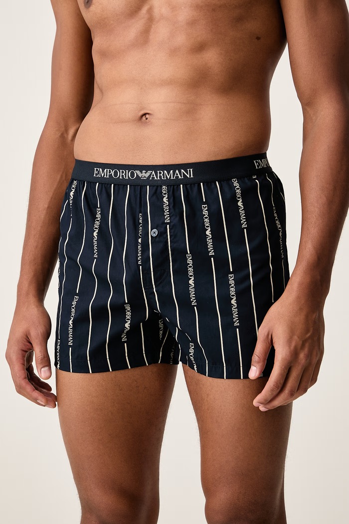 Emporio Armani Underwear Bokserki luźne męskie bawełniane EM000366.AF25043 granatowy AW26