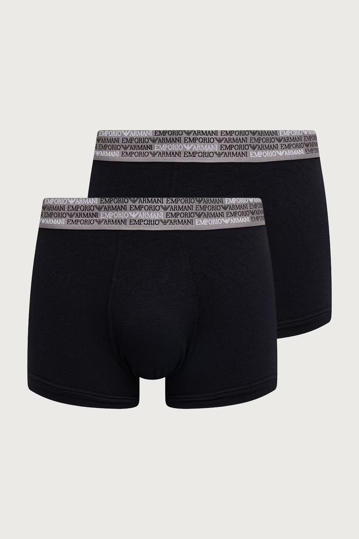 Emporio Armani Underwear Bokserki dopasowane męskie bawełniane z elastanem 2-pack czarny EM000253.AF25052
