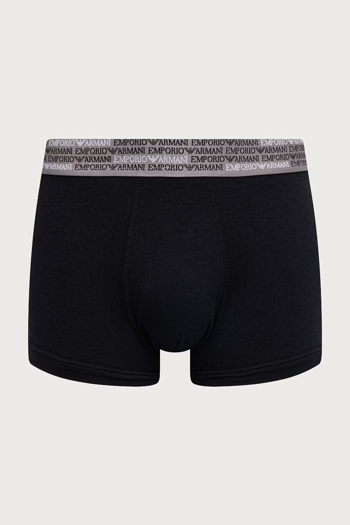 Emporio Armani Underwear Bokserki dopasowane męskie bawełniane z elastanem 2-pack EM000253.AF25052 czarny AW26