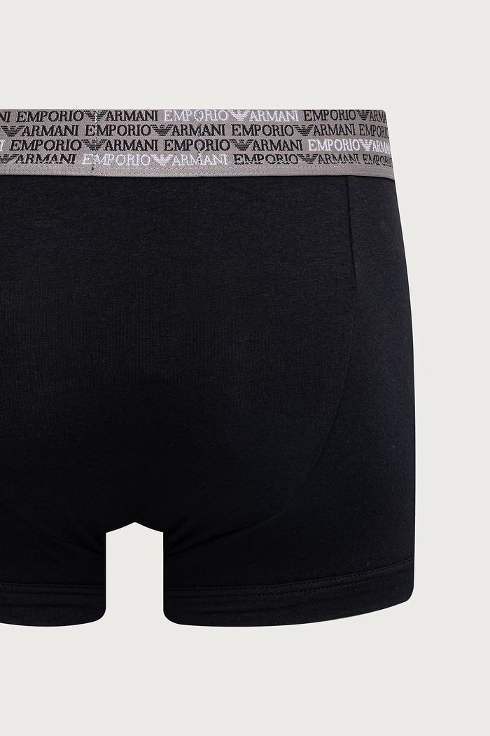 Odzież Emporio Armani Underwear Bokserki dopasowane męskie bawełniane z elastanem 2-pack EM000253.AF25052 czarny