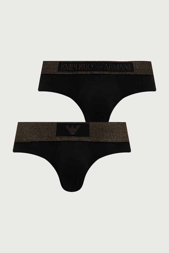 Emporio Armani Underwear Slipy męskie bawełniane z elastanem 2-pack czarny EM000251.AF25054