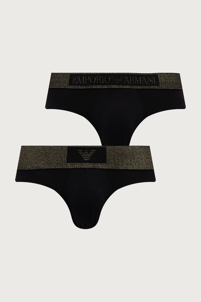 Emporio Armani Underwear Slipy męskie bawełniane z elastanem 2-pack czarny EM000251.AF25054