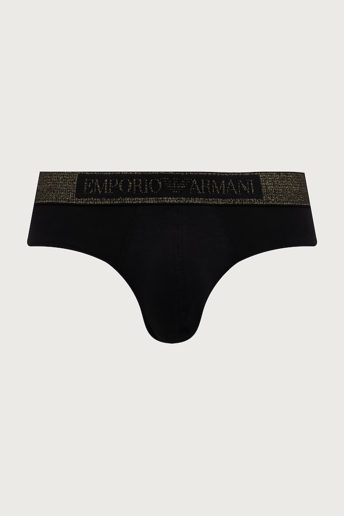 Odzież Emporio Armani Underwear Slipy męskie bawełniane z elastanem 2-pack EM000251.AF25054 czarny