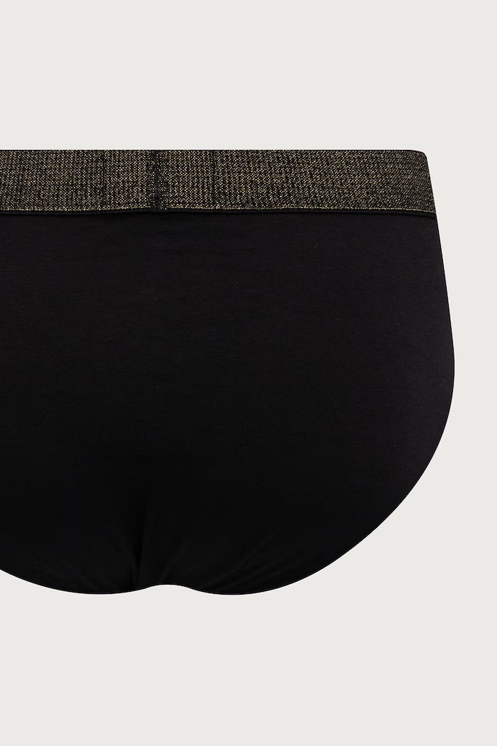 Slipy męskie bawełniane z elastanem 2-pack Emporio Armani Underwear czarny EM000251.AF25054