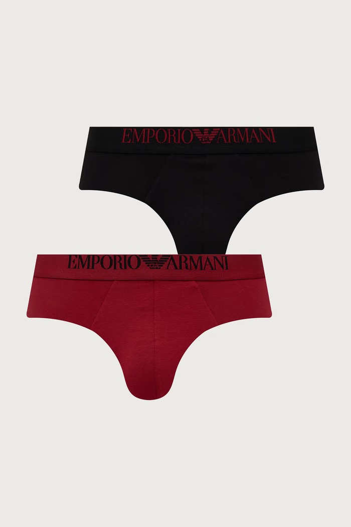 Emporio Armani Underwear Slipy męskie bawełniane z elastanem 2-pack czarny EM000251.AF25038