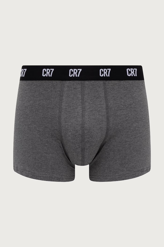 CR7 Cristiano Ronaldo Εφαρμοστά μποξεράκια ανδρικά βαμβακερά με ελαστάν 5-pack 8123.49.2419 γκρί AW26