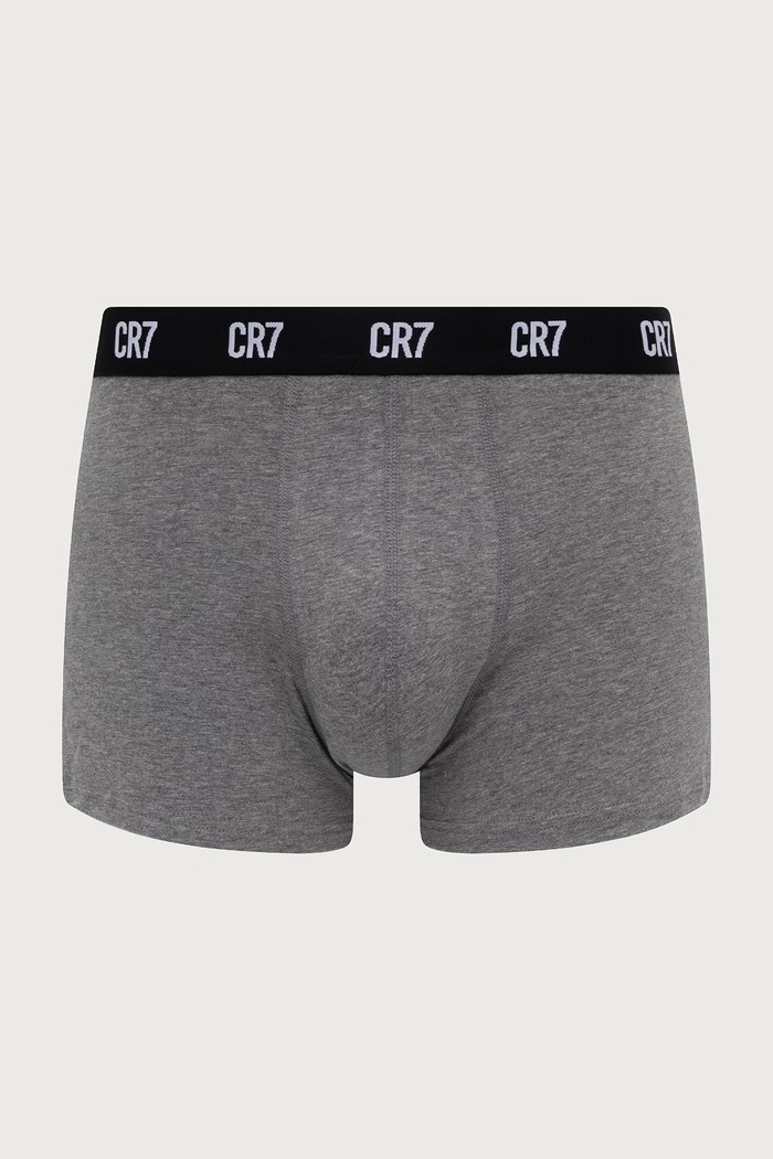 Ρούχα CR7 Cristiano Ronaldo Εφαρμοστά μποξεράκια ανδρικά βαμβακερά με ελαστάν 5-pack 8123.49.2419 γκρί