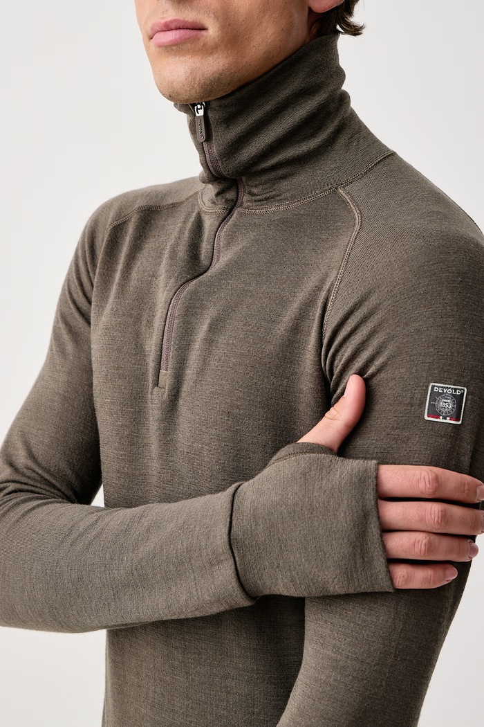 Odzież Devold Bluza funkcyjna męska wełniana Expedition Merino PDGO.155.240.A brązowy