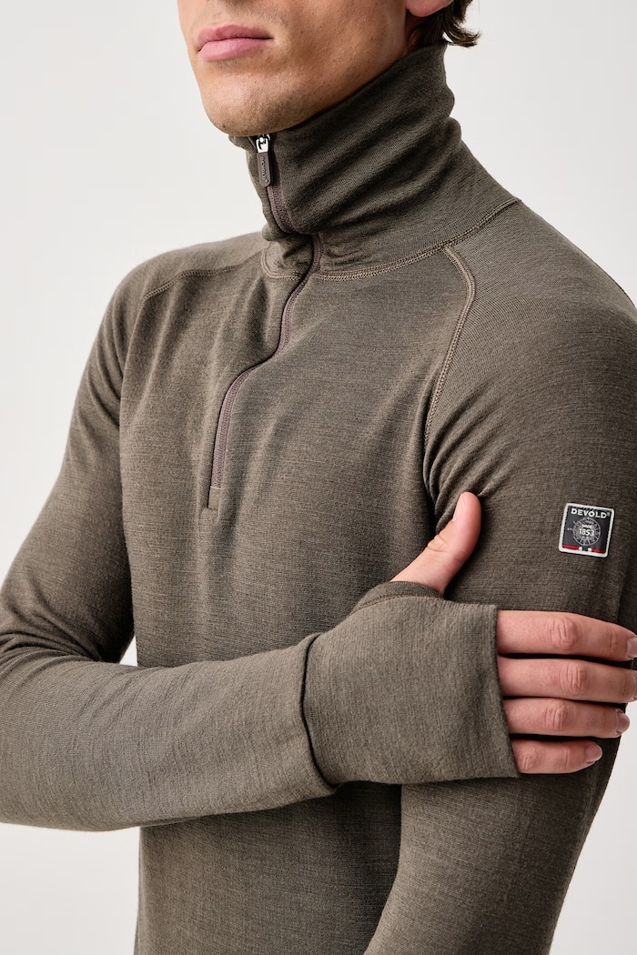 Odzież Devold Bluza funkcyjna męska wełniana Expedition Merino PDGO.155.240.A brązowy