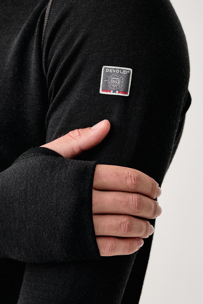 Bluza funkcyjna męska wełniana Expedition Merino Devold czarny PDGO.155.240.A