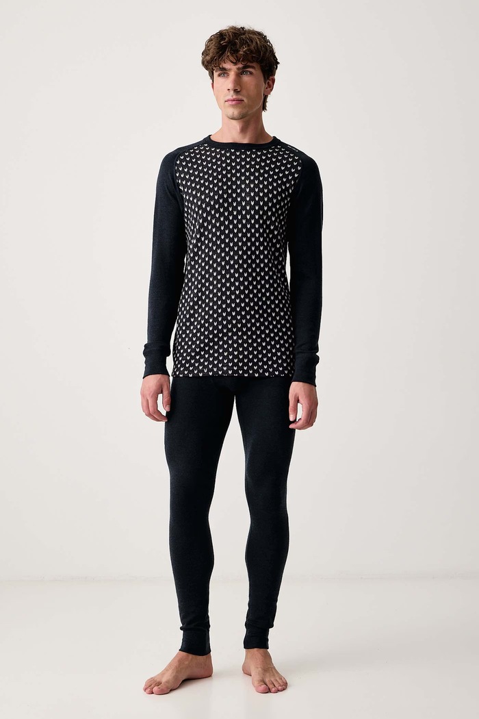 Devold Legginsy termoaktywne męskie wełniane Signature Merino PDGO.337.100.A granatowy AW26