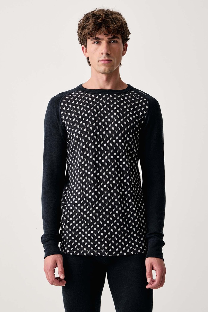 Devold Longsleeve termoaktywny męski wełniany Signature Merino granatowy PDGO.350.224.A