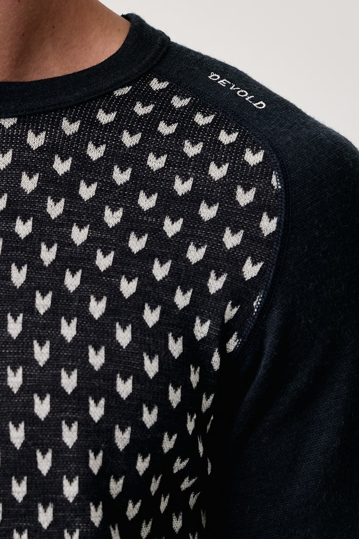 Longsleeve termoaktywny męski wełniany Signature Merino Devold granatowy PDGO.350.224.A