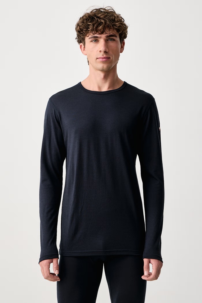 Devold Longsleeve funkcyjny męski wełniany Breeze Plus Merino granatowy PDGO.183.221.C