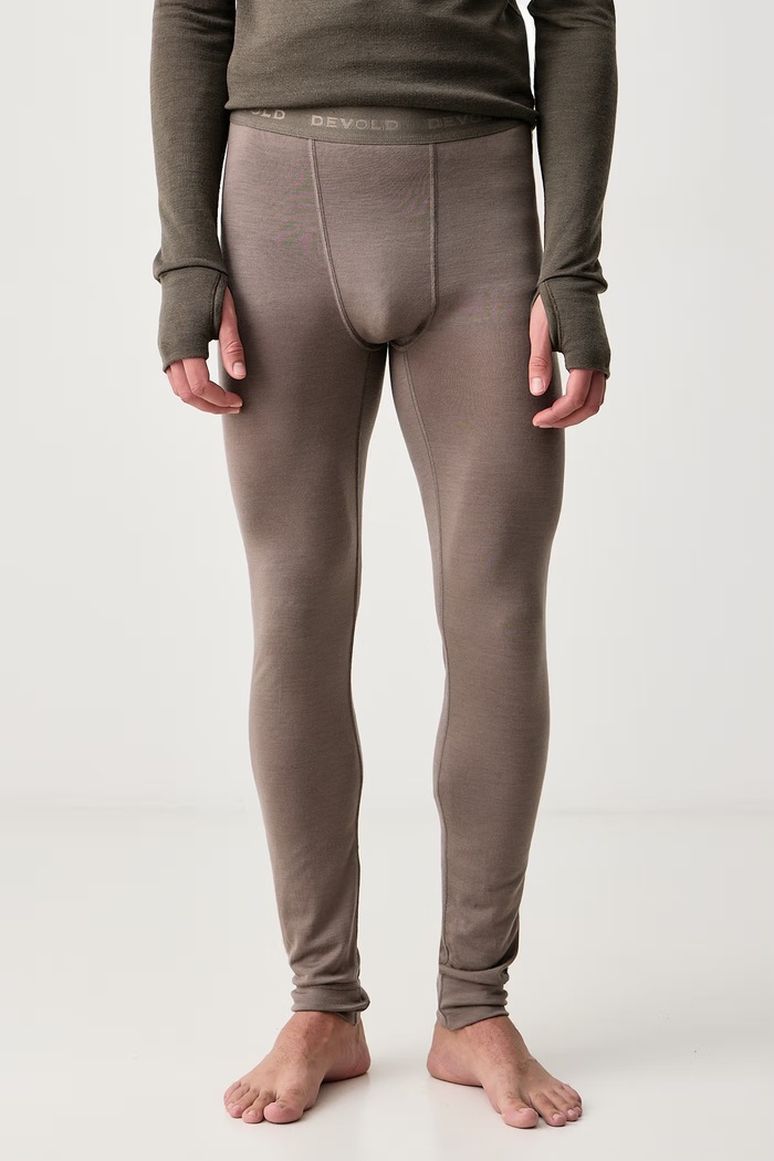 Devold Legginsy funkcyjne męskie wełniane Breeze Merino brązowy PDGO.180.124.A