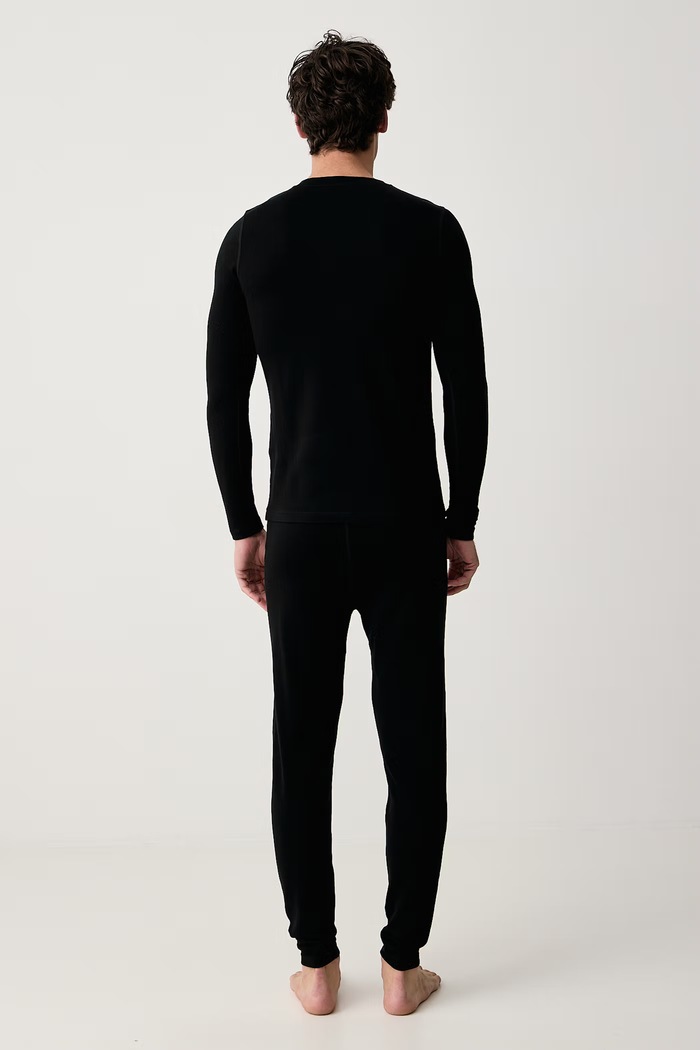 Комплект термобелья для мужчин с мериносовой шерстью Meriboo Set Merino Viking 500.28.1307 чёрный