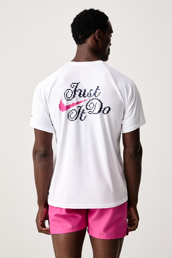 Nike T-shirt kąpielowy męski biały NESSG561