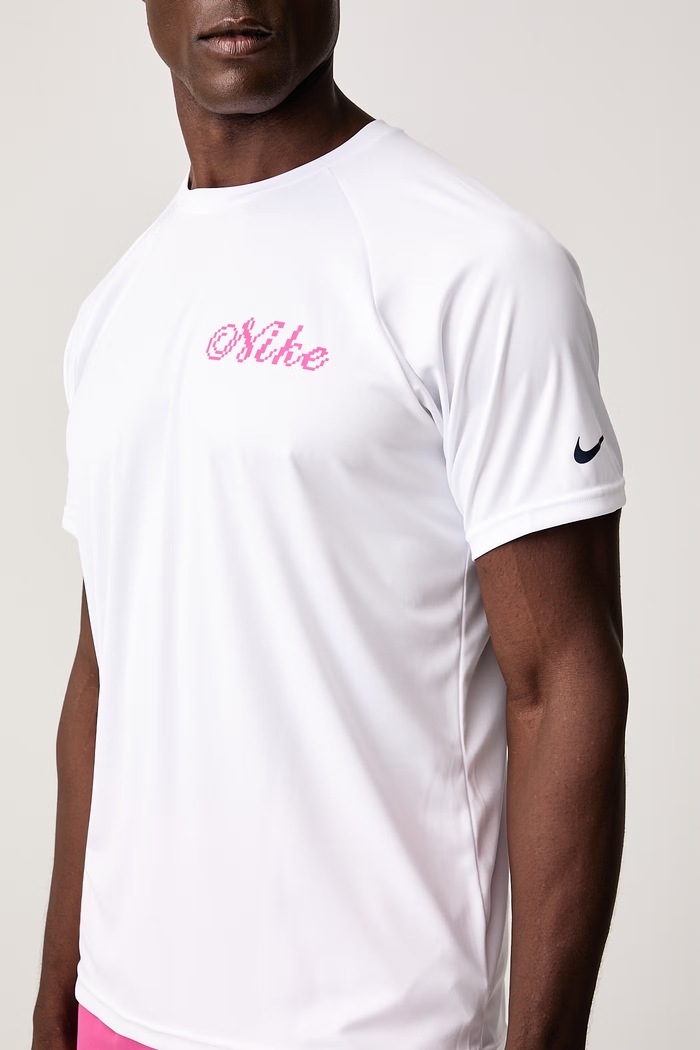Odzież Nike T-shirt kąpielowy męski NESSG561 biały