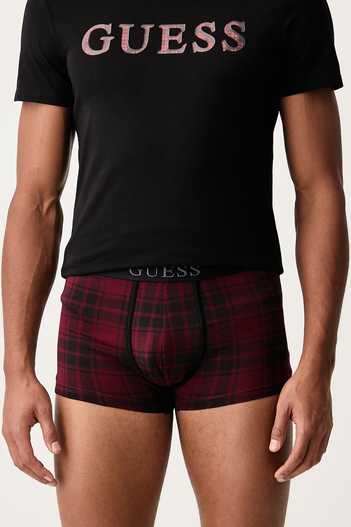 Guess Dvodijelna pidžama za muškarce od pamuka s elastanom U6BX07.K5384 crna AW26