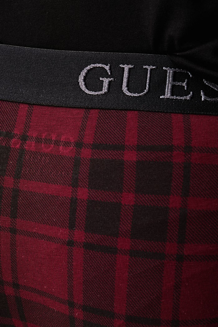 Dvodijelna pidžama za muškarce od pamuka s elastanom Guess crna U6BX07.K5384