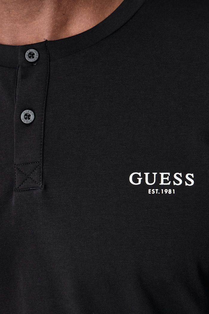 Πυτζάμες δύο τεμαχίων ανδρικές με βαμβάκι MATT Guess μαύρο U6BX05.K5382
