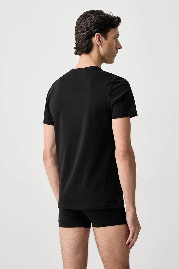 Guess Dvoudílné pyžamo pánské bavlněné s elastanem U6BX03.K5380 černá AW26