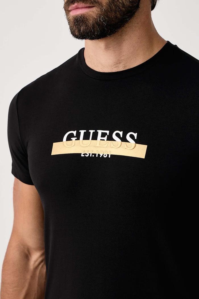 Odzież Guess Piżama dwuczęściowa męska bawełniana z elastanem U6BX02.K5379 czarny