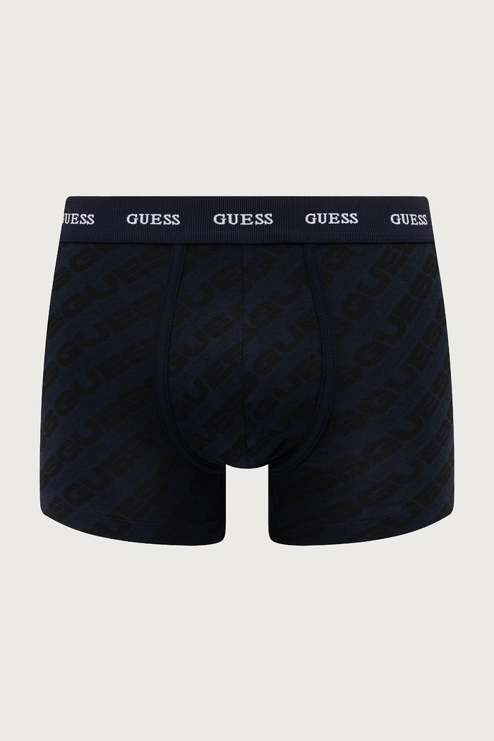 Priliehavé boxerky pánske bavlnené s elastanom JOE 3-pak Guess U6BG13.K5393 čierna
