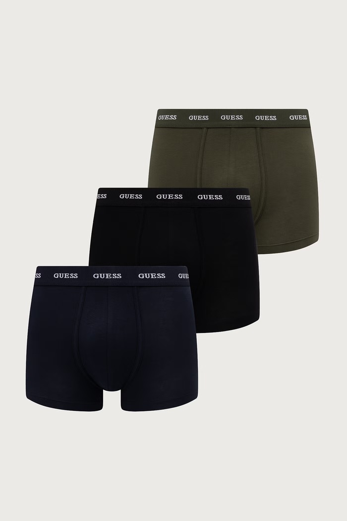 Guess Priliehavé boxerky pánske bavlnené s elastanom JOE 3-pak čierna U6BG12.K5392