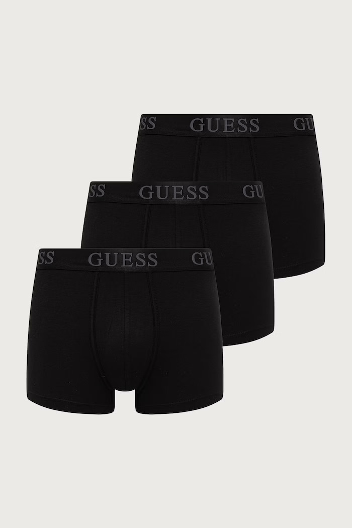 Guess Boxerky pánské bavlněné s elastanem JOE 3-pack černá U6BG08.K5375